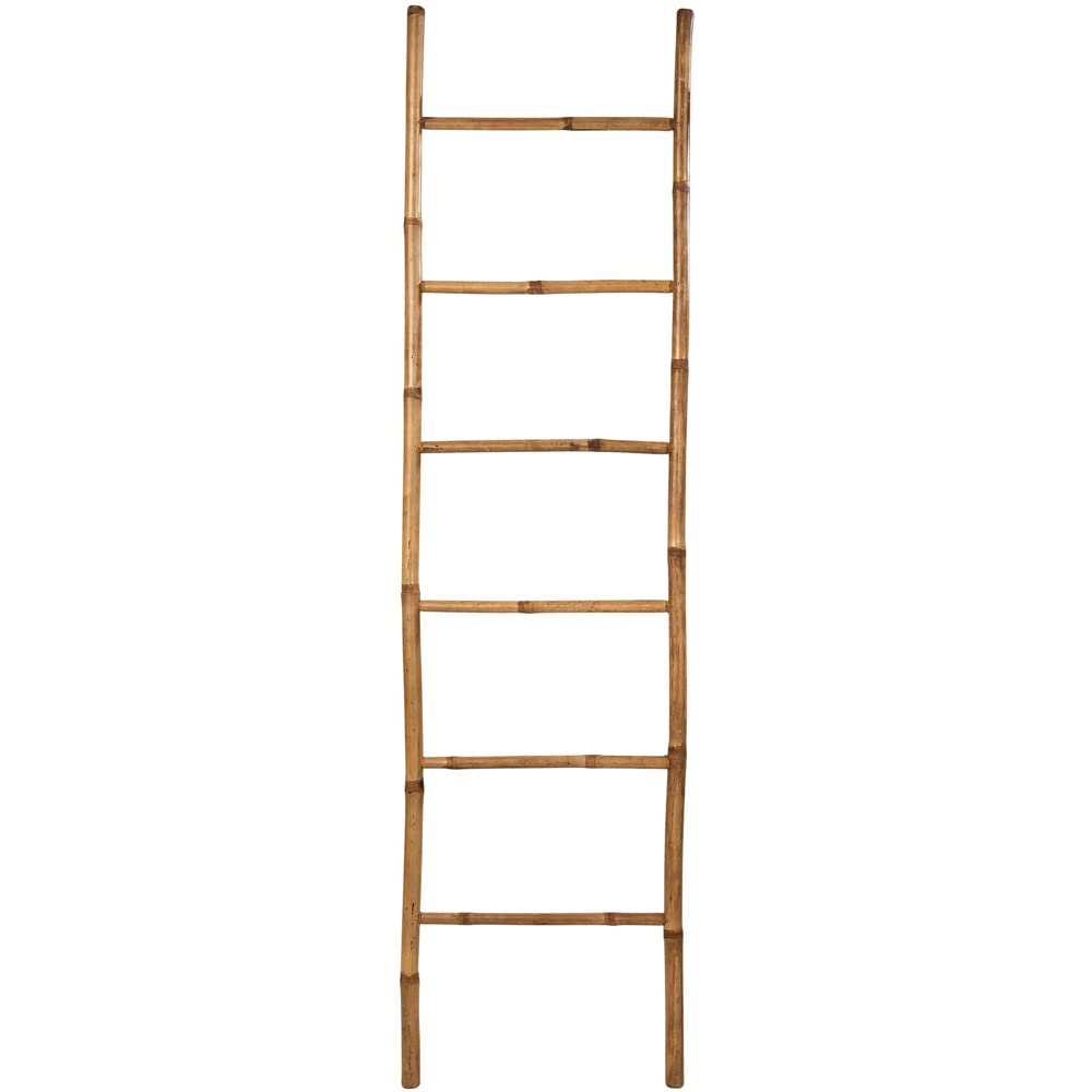 dasmöbelwerk Leiter-Regal Bambus 6 Sprossen Handtuchleiter Dekoleiter 190cm