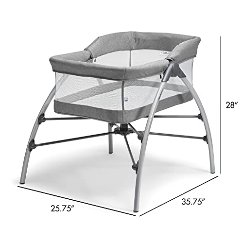 The First Years First Dreams Folding Baby Bassinet - Portable Crib for Travel - Bassinet Bedside Sleeper for Baby - White - Thumbnail 7