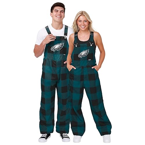 FOCO Philadelphia Eagles NFL Womens Plaid Bib Overalls - 2XL by FOCO - Used condition - Image 3