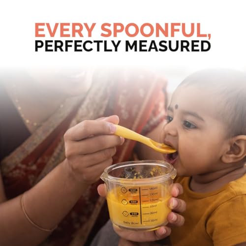 Image of Rioware Smart Lock Glass Food Storage Containers Set of 2 (180ml Each) | Borosilicate Glass | Airtight & Leak-Proof Lid | Microwave, Freezer & Dishwasher Safe | Baby Food Storage Bowl with Measurement