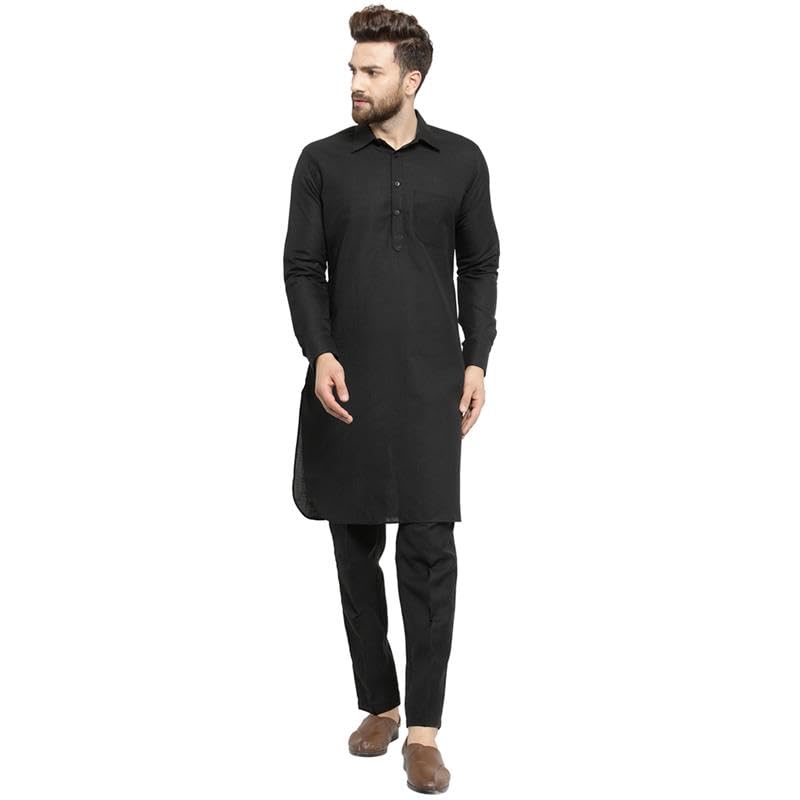 Pathani Kurta for Man - Solid Color Ethnic Wear Cotton Full Sleeves Kurta for Weddings, Parties, Office Wear, Diwali, & Navratri-image-45