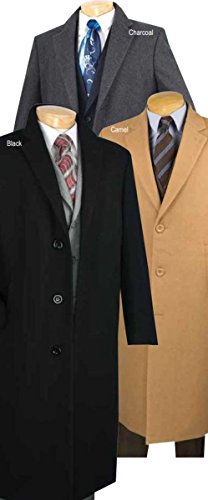 Vinci Men's 3 Botton Single Breated Cashmere Wool Overcoat CL48-12