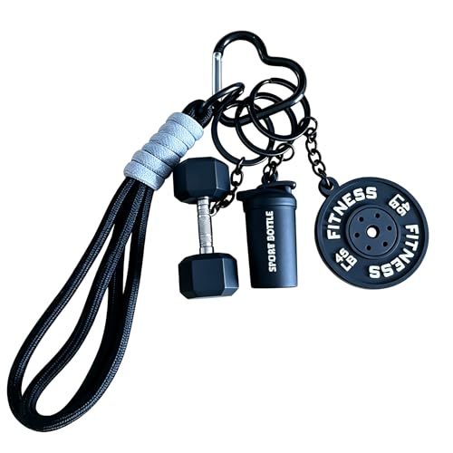 NIXFOX Fitness Keychain Gym Lover Gift, Dumbbell Protein Shaker Weight