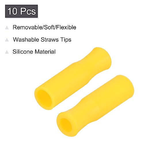 uxcell 10 piezas tapas de silicona para pitillos reutilizables miniatura 3
