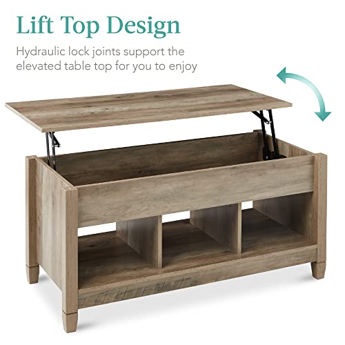Best Choice Products Lift Top Coffee Table Hidden Storage Coffee Table, Wooden Dining Coffee