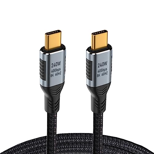 xiwai USB-C USB4 Cable 240W 40Gbps USB3.1 100W 8K@60Hz 5K USB4.0 Data Transfer Cord Compatible with Thunderbolt3/4 0.2M