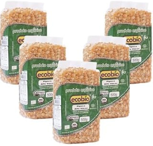 Kit 5 Milho de Pipoca Orgânico Alto Vácuo Ecobio 500g cada