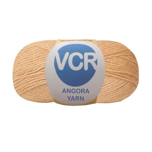 Image of VCR Light Orange Angora Knitting Yarn, Pack of 1, 100 Grams Hank, 256 Meters Length, 80% Flurry - 20% Acrylic Polyamide Soft Ball for Crochet and Knitting, Suitable for Baby Blankets, Cushion Covers