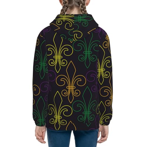 Mardi Gras Carnival Kids Pullover Hoodies Boys Sweatshirts Girls Athletic Clothes with Pocket4