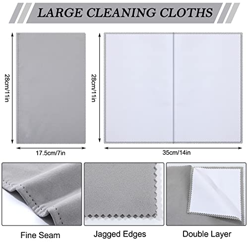 Dingion 8 Pieces Large Silver Cleaning Cloth 11 X 14 Inches Jewelry Cleaning Cloths Pro Size Polishing Cloth For Gold Silver Jewelry Silverware #TOP4