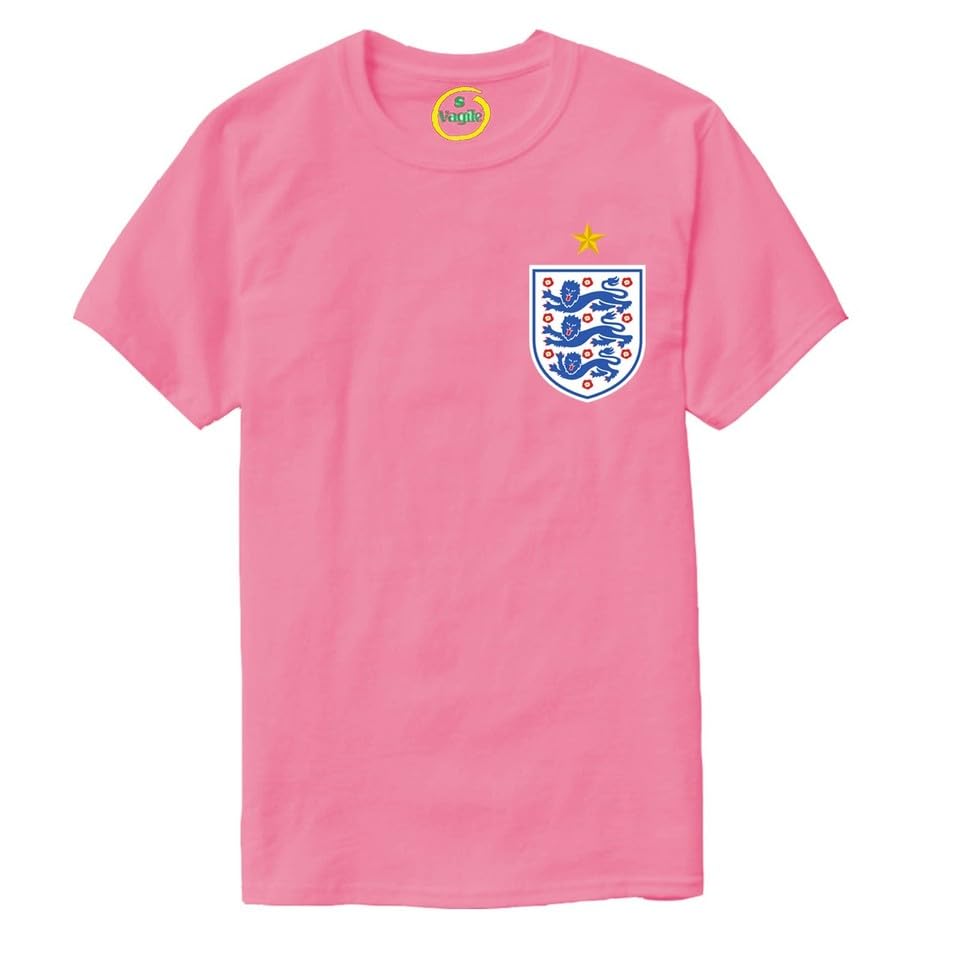 Kids England Football Tshirt Cup Team Game Shield Design Cup Team Game Baby Pink