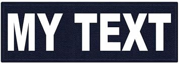 Custom Hook & Loop Patches, Tactical ID Police Patch for Vest, Sheriff, Security, Molle, Military, Backpack, Duty Bag, K9 Dog Harness, Morale 8.5 x 3, Navy Blue