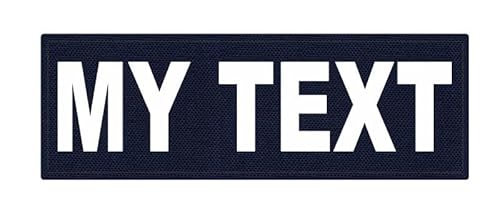 Custom Hook & Loop Patches, Tactical ID Police Patch for Vest, Sheriff, Security, Molle, Military, Backpack, Duty Bag, K9 Dog Harness, Morale (6 x 2, Navy Blue)