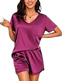 Litherday Pj Set for Women Silk Sleepwear Pjs for Women Set Women's Satin Pajamas Set Pjs Sleepwear