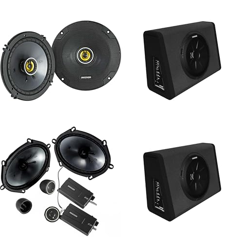 Kicker (2) 11PT250 Powered Sub Enclosure & 46CSS684 6x8 Component, 46CSC654 6.5