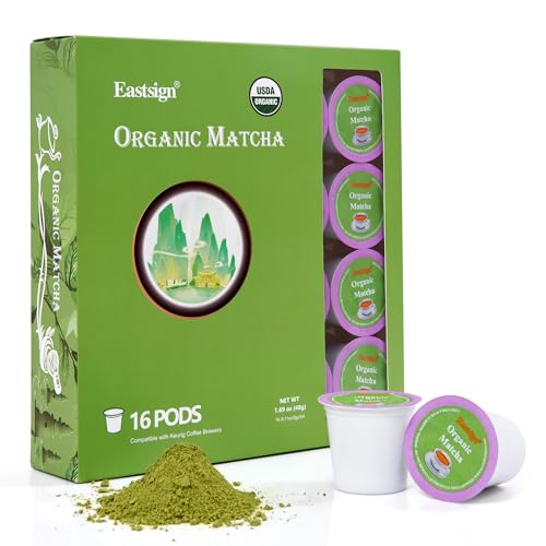 Eastsign Matcha Tea K Cups for Keurig, Matcha Tea of 16-Count Pack, Matcha Latte, Matcha Keurig Pod for Keurig, Gifts for Festival
