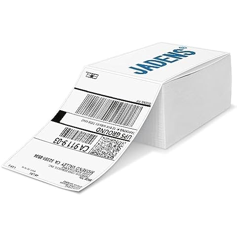 JADENS Thermal Labels 4x6-500 Labels, Compatible with Rollo, Brother, Zebra and Most Thermal Printer, Perforated, Commercial Grade, Doesn't Compatible with Dymo Cover