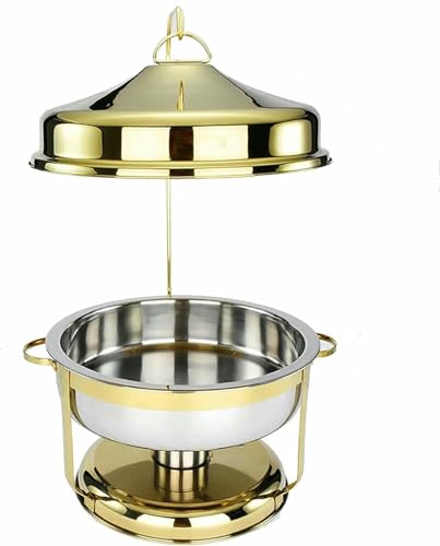 YAFODUTE 9 L Round Stove with Support, Stainless Steel, for Buffet, Keeps Food Warm During All Events with Caterer ~/