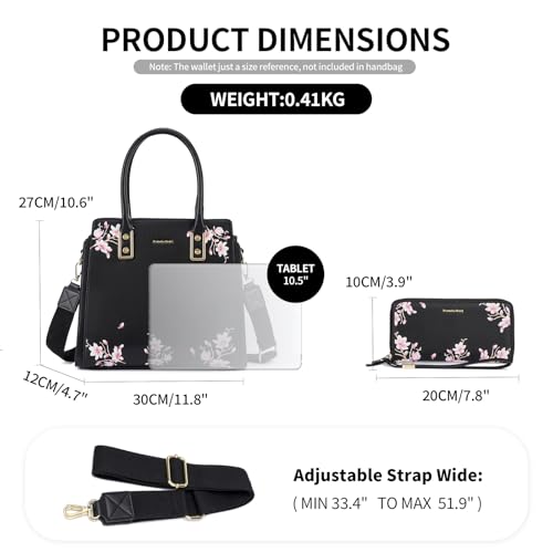 Image of Pomelo Best Purses and Handbags for Women with Multiple Pockets, Leather Top Handle Satchel Fashion Tote Shoulder Bags Ladies