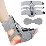 PCKOBEVER Plantar Fasciitis Night Splint, Adjustable Night Splints for Plantar Fasciitis, Foot Support for Pantar Fasciitis，Ankle Brace For Achilles Tendonitis, Heel Tendonitis Pain Relief (Grey)