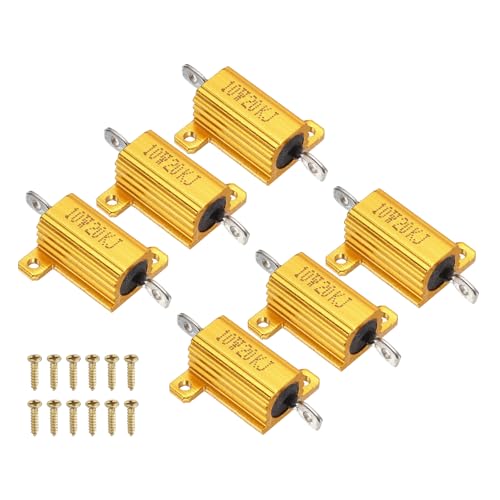 MECCANIXITY 10W 20K ohm Aluminum Shell Resistor, 6 Pack Housing Resistor