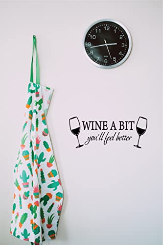 Blinggo Wine A Bit You'll Feel Better Quote Letter Wall Sticker Decal Home Arts Dinning Kitchen Lounge Decor Wall Decoration #TOP1