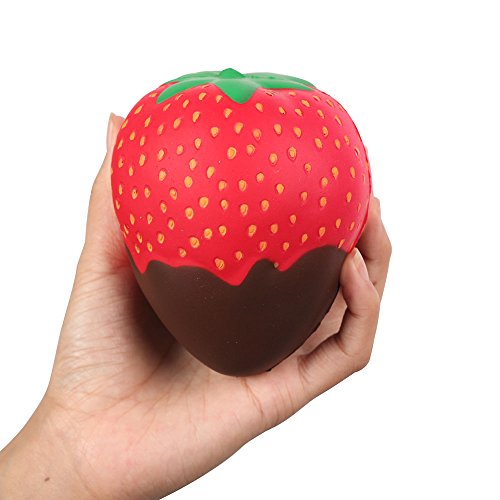 Anboor 3.9 Inches Squishies Strawberry Chocolate Cream Jumbo Slow Rising Kawaii Scented Soft Fruit Squishies Toys Color