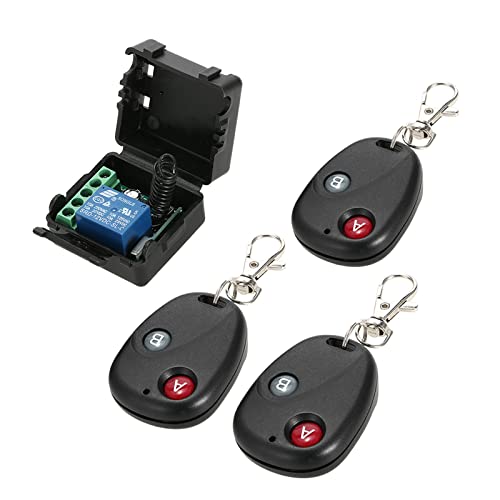 Splenssy 433Mhz 12V 1CH inalámbrico Interruptor Remoto Receptor transmisor Universal de Control Remoto módulo de Interruptor y 3pcs mandos a Distancia