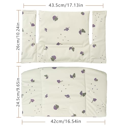 Image of Baby Cushion Set Soft and Comfort High Chair Cushion for Infant, Toddler High Chair Accessories Easy to Clean and Install, Grape Sandy