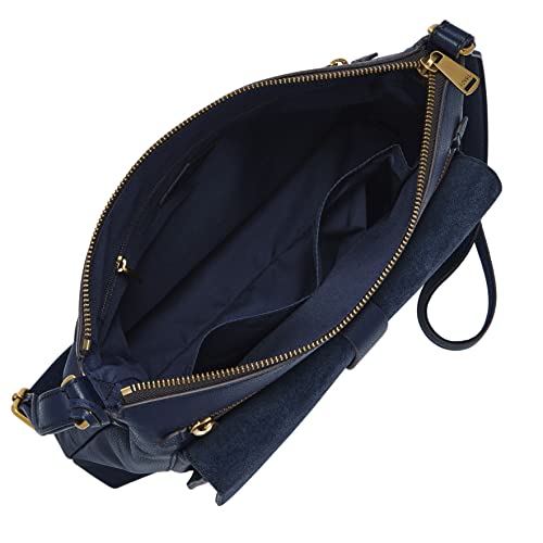 Fossil Women's Kinley Leather & Suede Large Crossbody Purse Handbag, Insignia Blue (Model: Zb1801545) #TOP2