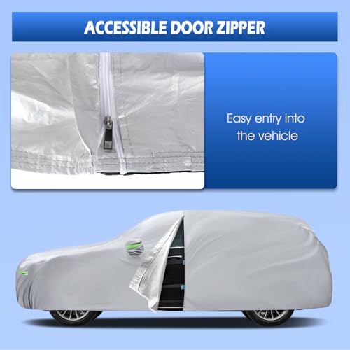 Image of Car Cover Fit for Mercedes Benz ML /GLE Class 250 280 300 320 350 450 (2006-2026), Migaven Waterproof Full Exterior Cover Sun Rain Protection with Door Zipper and Cotton Lining