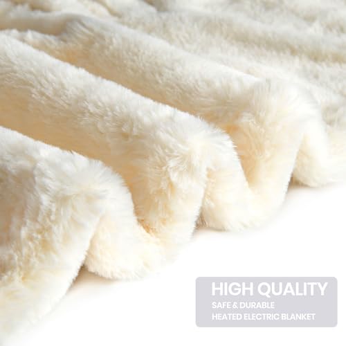 Ptq Premium Heated Throw Blanket 50 Inch×60 Inch - Ultra Cosy Soft Electric Blanket With 8 Heating Levels,Plush Fast Heating Faux Fur Blanket For Bed & Couch thumb #6