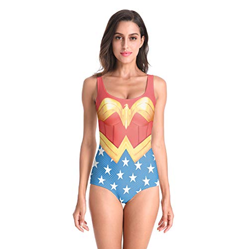 JasmyGirls Maillot de bain une pièce sexy pour déguisement de super-héros des années 80/90 - - S - M Cover