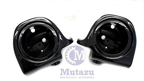 Mutazu Vivid Black Lower Vented Fairing 6.5" Speaker Pods for Harley Touring