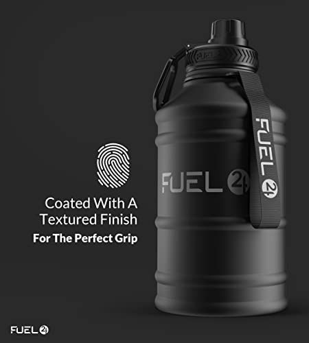 Image of Fuel24 Stainless Steel Jug - 1.3 or 2.2 Litre Water Bottle - Extra Strong, BPA Free, Leak Proof - Large Gym Sports Bottle, 1.3L, 2.2L, Metal Bottle - Colour Options