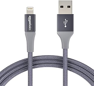 AmazonBasics Double Braided Nylon Lightning to USB Cable, Advanced Collection, MFi Certified iPhone