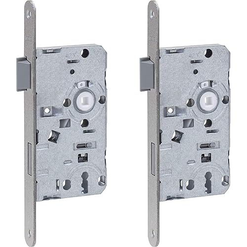 ABUS - Einsteckschloss für Zimmertüren ES BB L S 55 72 20-61673, Silber (Packung mit 2)