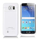  COOLEAD - Funda de batería para Samsung Galaxy S6 Edge (4200 mAh) Blanco