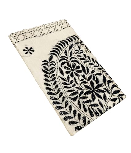 Image of SHRISTI CLOTHINGS Women's Hand Embroidered Cotton Silk Kantha Stitch Saree with Blouse Piece (SB430324 TWD71)