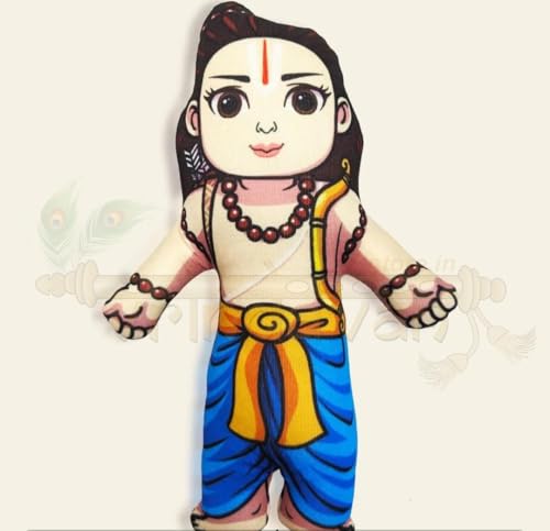 Image of Ram Darbar Soft Toy Set with Ravan - Lord Ram, Sita, Hanuman, Lakshman & Ravan Plush Dolls for Kids | Baby-Safe Ram Pariwar Stuffed Toys for Home Decor, Pooja Room & Gifting