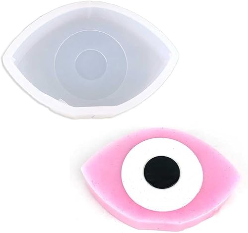 Duawenki Molde de silicona Freshie para coche con forma de ojo malvado para hacer jabón aroma perlas coche Freshie vela colgante resina