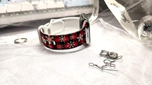 Miniatura 5 de Correa de reloj de Navidad compatible con Apple Watch de 1.496 in 1.575 in 1.614 in 1.654 in 1.732 in 1.772 in 1.929 in, correa de silicona para