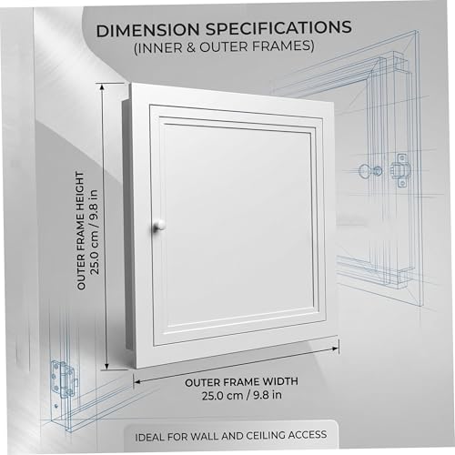 Panel de acceso de metal 10x10 en aluminio blanco con puerta abatible 3