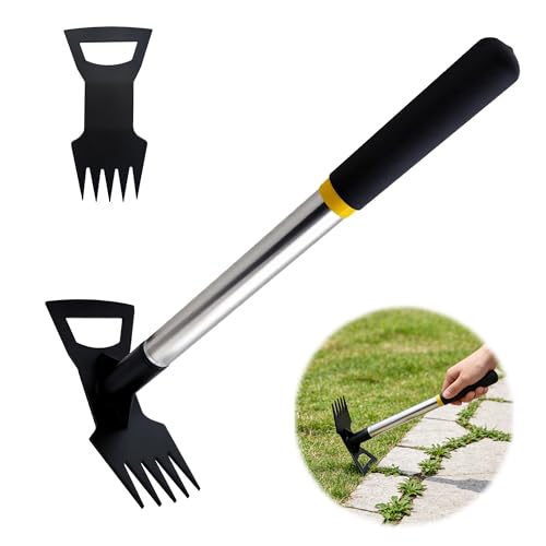 Weed Puller Tool, 2-in-1 Weeding Tool for Deep Root Removal, Garden Tools