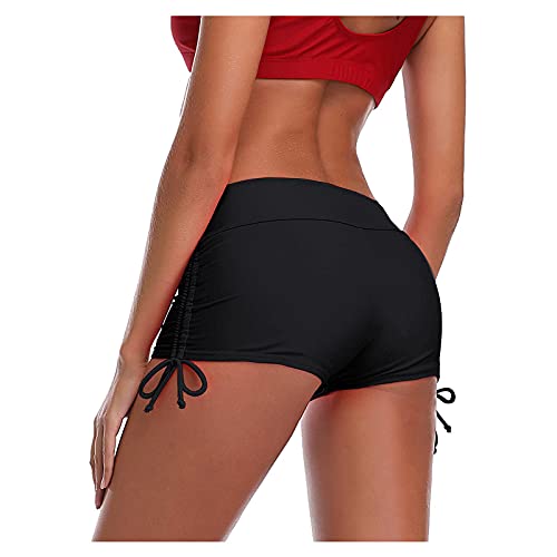 Cocila Badeshorts Damen High Raffung Bauchweg Bikinihose Knappe Mini...