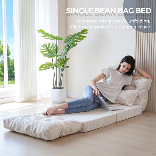 Image of MAXYOYO Folding Sofa Bed, Convertible Chair Couch, Tufted Bean Bag Sofa