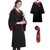 [Originalgetreues Design] Der Zauberer cosplay Robe mit originalgetreuen Details und Farben, und begeistert jeden Harry Potter Fan. In diesem magische Robe befindet sich eine versteckte Zauberstabtasche.