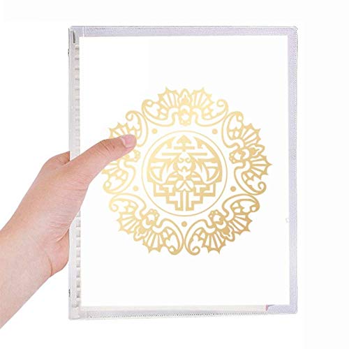 Carnet de notes chinois rond rechargeable à spirale papillon doré pour ne plus perdre vos idées