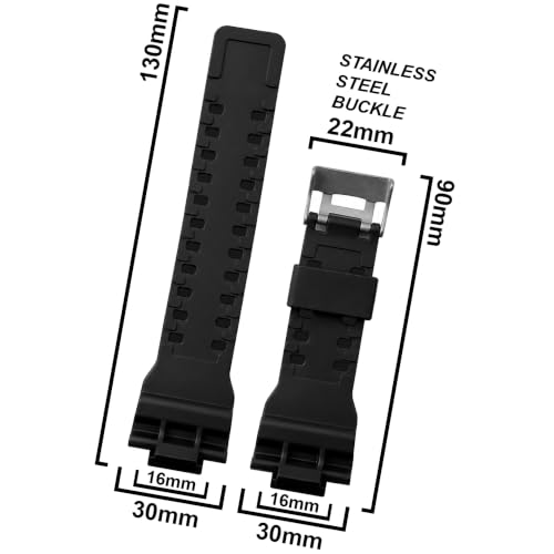 Image of DBLACK ''CDS3'' 16MM Resin Watch Strap / / Best Replacement, Compatible Strap with CASI0 Gshock GD-120, GA-100, GA-110, GA-100C & Other Model Watches