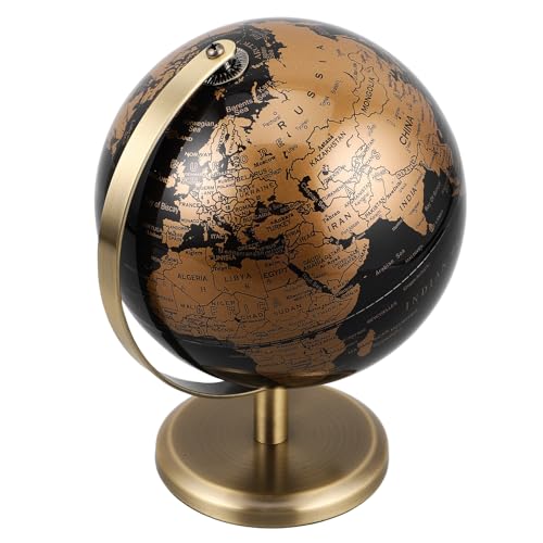 BESPORTBLE Globo Vintage Decorativo Giratorio Base de Bronce Antiguo para Escritorio y Oficina Adorno Educativo y Ornamental para Hogar